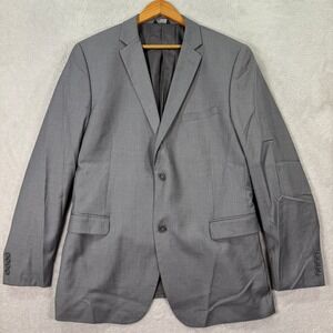 NEW Caravelli Slim Mens 44L Light Grey Suit Jacket Blazer Harry 2B Superior 150s